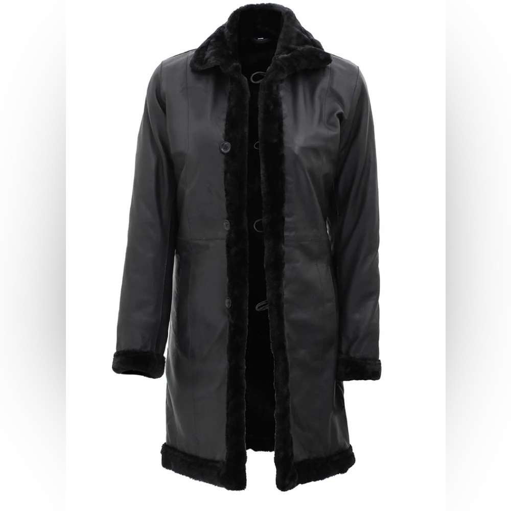 Real leather lamb skin coat new luxury
